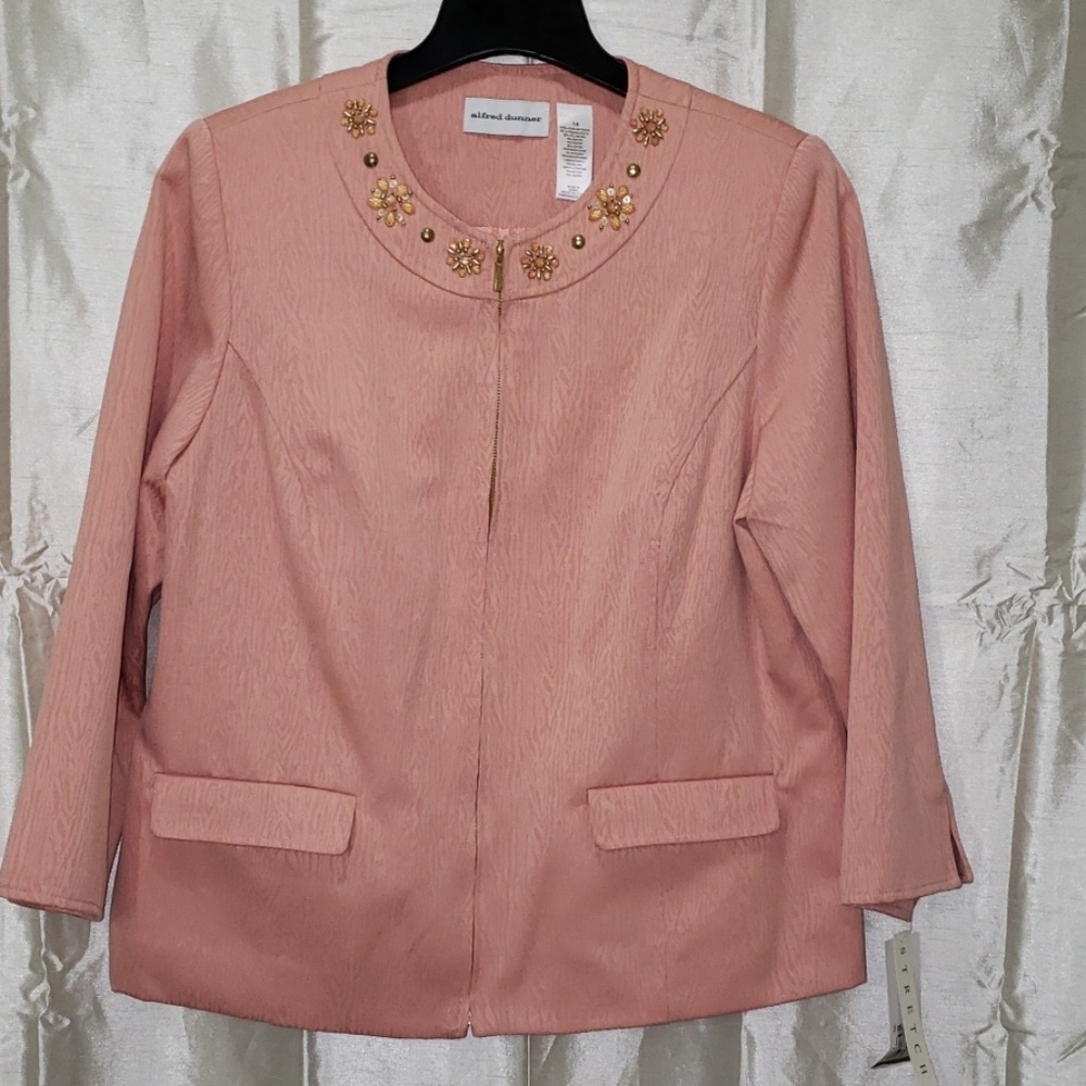 Womens peach Alfred Dunner blazer- size 14